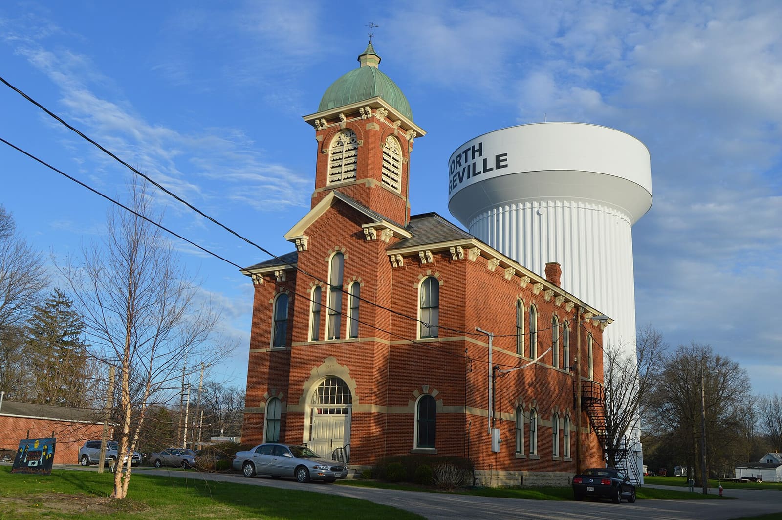 North Ridgeville City Hall and water tower in North Ridgeville, Ohio